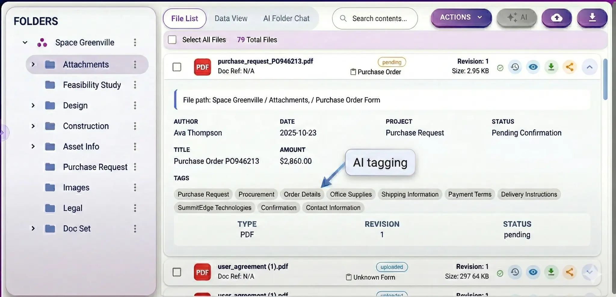 Screenshot of Intelligent Document Processing
