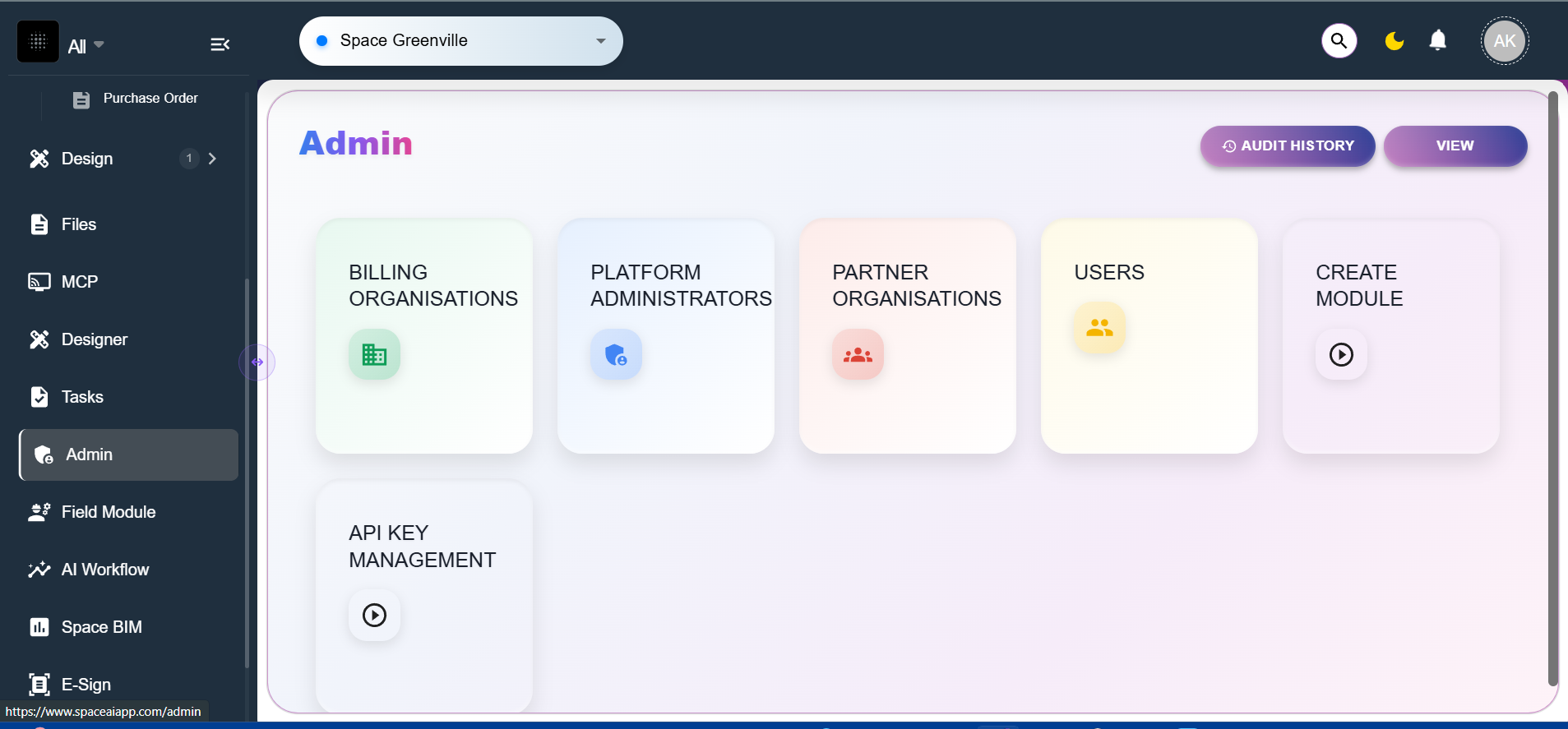 Screenshot of Admin