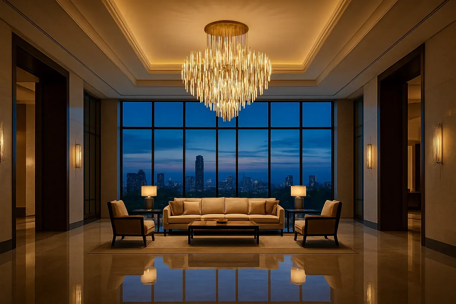 Luxury hotel lobby and lounge
