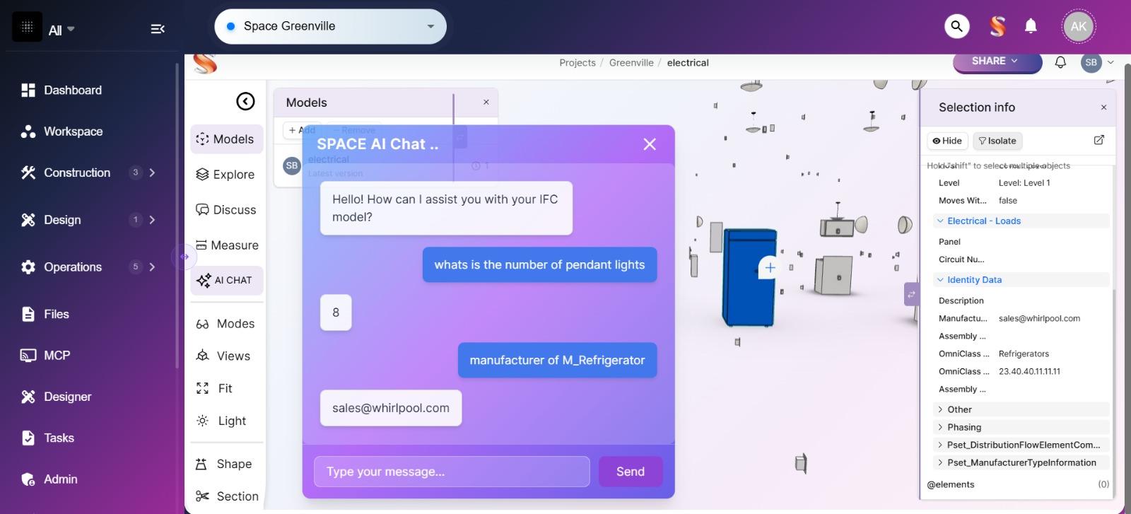 Screenshot of Space BIM