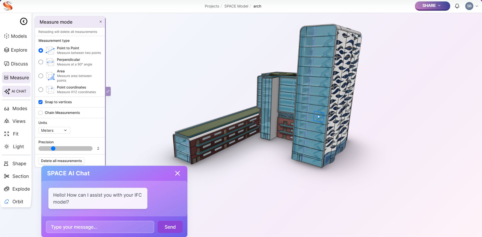 Space BIM visual representation
