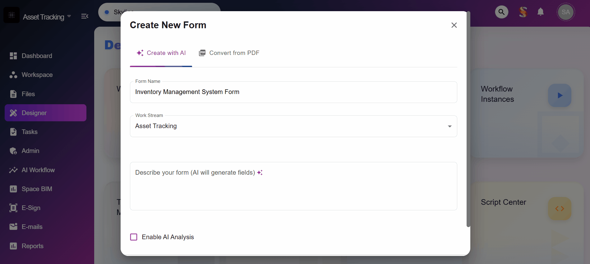 AI-Powered Form Generation