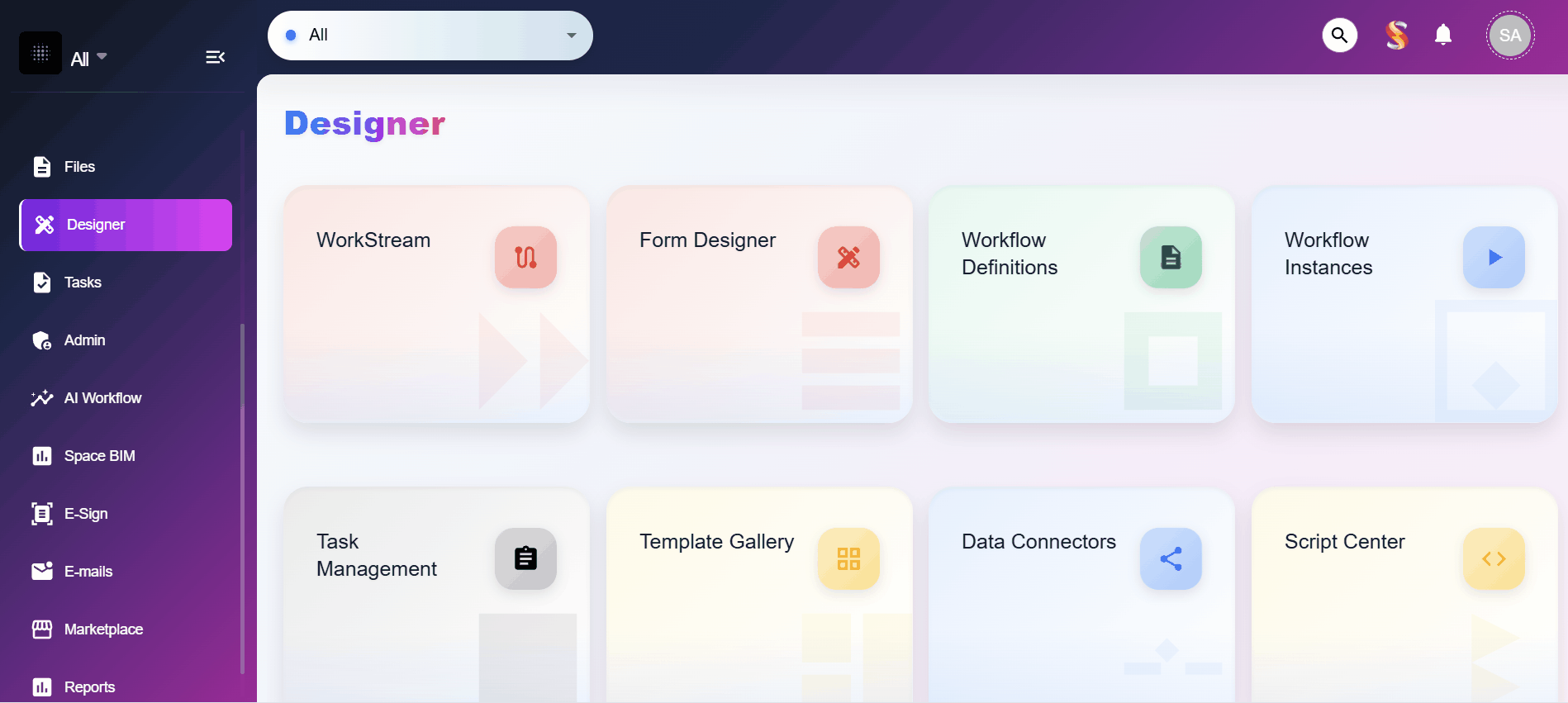 Designer Workspace animation
